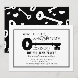 Nieuw Home Sweet Home Black White - sleutel Aankondiging