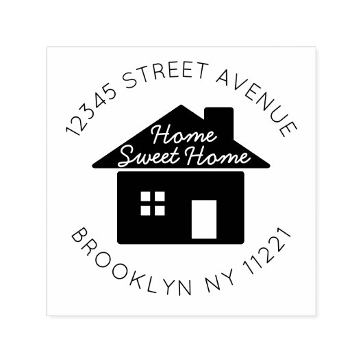 Nieuw Home Sweet Home Moving Retouradreslabel Zelfinktende Stempel (Design)