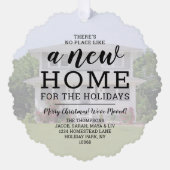 Nieuw Home Vakantieadres Verander 2 Foto Kerstmis Ornament Kaart (Voorkant)