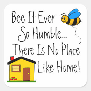 Nieuw Home Vastgoed Bee Vierkante Sticker