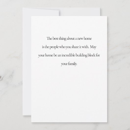 Nieuw Home Wishes Wenskaart Kaart (Achterkant)