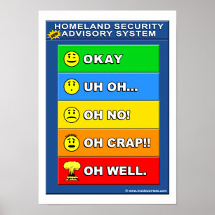 Nieuw Homeland Security Advies Systeem - Grappig Poster