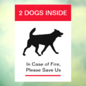 NIEUW! Hond binnen in het hoesje van vuur - besche Raamsticker (Vel 3)