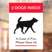 NIEUW! Hond binnen in het hoesje van vuur - besche Raamsticker (Vel 2)