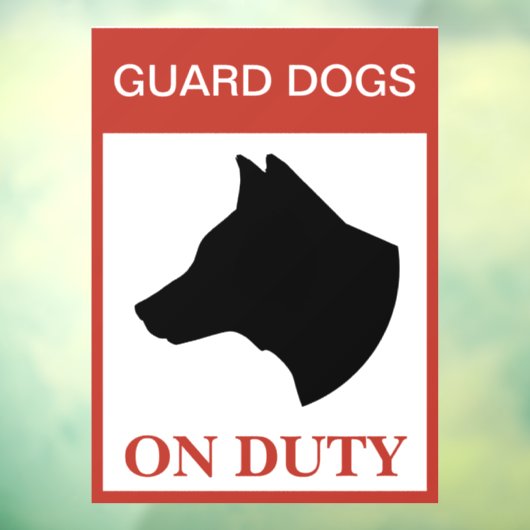 NIEUW! Honden in dienst — waarschuwingsbord Raamsticker (Vel 3)