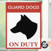 NIEUW! Honden in dienst — waarschuwingsbord Raamsticker (Huis)