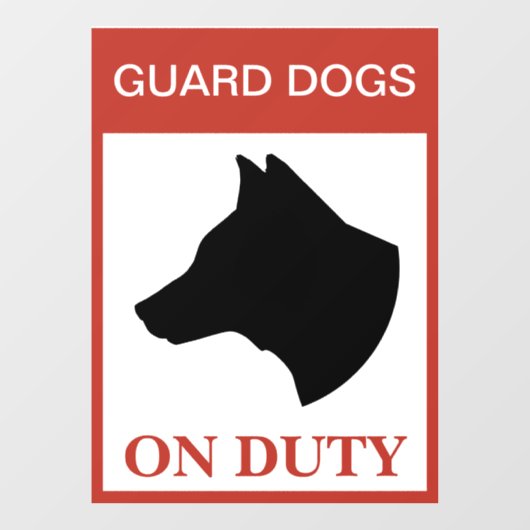 NIEUW! Honden in dienst — waarschuwingsbord Raamsticker (Vel)