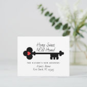 Nieuw hoofdartikel Nieuwe adreswijziging Aankondig Briefkaart (Staand voorkant)