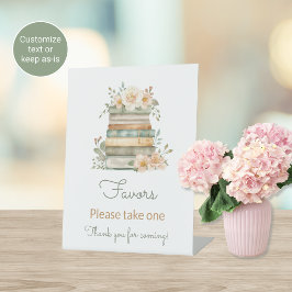 Nieuw Hoofdstuk Baby Shower Favoriet Tafelbord Boe Reclamebord Met Voetstuk