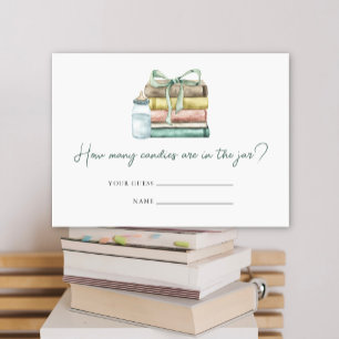 Nieuw hoofdstuk baby shower Hoeveel snoepjes Informatiekaartje