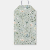 Nieuw hoofdstuk baby shower waterverf, wilde bloem cadeaulabel (Achterkant)