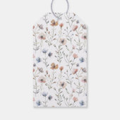 Nieuw hoofdstuk baby shower waterverf, wilde bloem cadeaulabel (Achterkant)