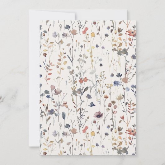 Nieuw hoofdstuk baby shower waterverf, wilde bloem kaart (Achterkant)