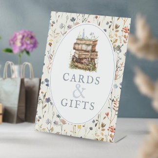 Nieuw hoofdstuk baby shower wildflower kaarten & g reclamebord met voetstuk