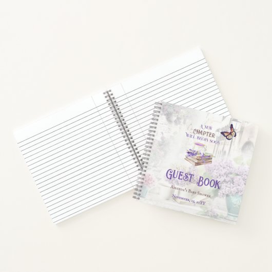 Nieuw hoofdstuk Begin Baby shower Parijs gastboek Notitieboek (Binnen)