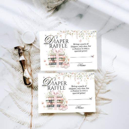 Nieuw hoofdstuk Begin Boek bloem Baby shower Luier Informatiekaartje