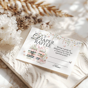 Nieuw hoofdstuk Begin Boek bloem Baby shower Luier Informatiekaartje