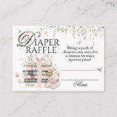 Nieuw hoofdstuk Begin Boek bloem Baby shower Luier Informatiekaartje (Voorkant)