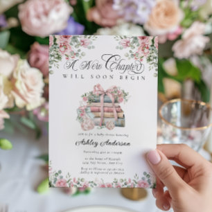 Nieuw hoofdstuk Begin boek Bloemen Baby shower Kaart