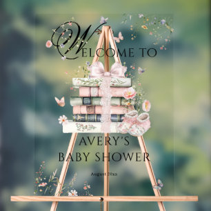 Nieuw hoofdstuk Begin Boek Wildflower Baby Meisje Acryl Bord