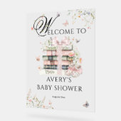 Nieuw hoofdstuk Begin Boek Wildflower Baby Meisje  Acryl Bord (Hoek)