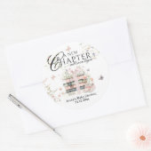 Nieuw hoofdstuk Begin Boek Wildflower Baby Meisje  Ronde Sticker (Envelop)
