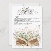 Nieuw hoofdstuk Begin boek Wildflower Baby shower Kaart (Voorkant)