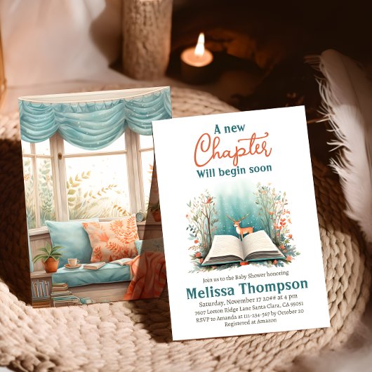 Nieuw hoofdstuk Begin Deer Book Baby shower Kaart