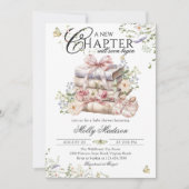 Nieuw hoofdstuk Begin Floral Bow Book Baby shower Kaart (Voorkant)