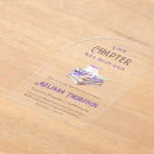 Nieuw hoofdstuk Begin Lavender Brunch Book Baby sh Acryl Uitnodigingen (Laagn)