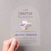 Nieuw hoofdstuk Begin Lavender Brunch Book Baby sh Acryl Uitnodigingen (Insitu (Draagbaar))