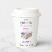 Nieuw hoofdstuk Begin Lavender Brunch Book Baby sh Papieren Bekers (Achterkant)