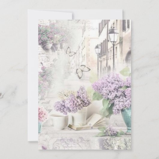 Nieuw hoofdstuk Begin Lavender Tea Brunch Baby sho Kaart (Achterkant)