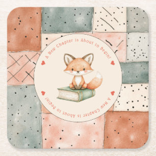 Nieuw hoofdstuk begint Baby shower Storybook Kartonnen Onderzetters