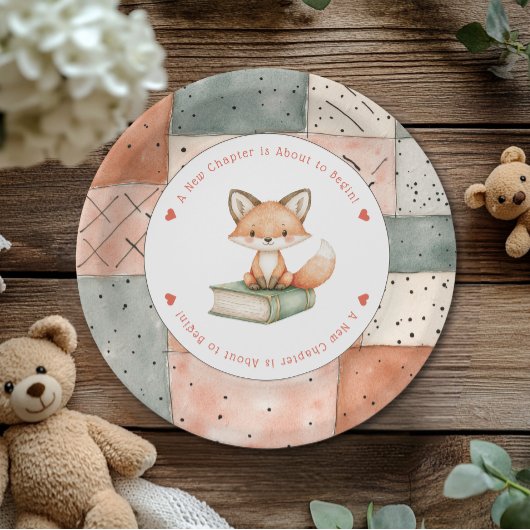 Nieuw hoofdstuk begint Baby shower Storybook Papieren Bordje