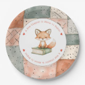 Nieuw hoofdstuk begint Baby shower Storybook Papieren Bordje (Voorkant)