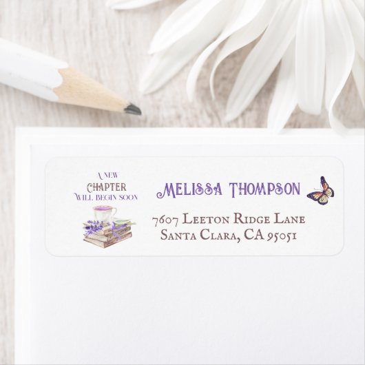 Nieuw Hoofdstuk Begint Binnenkort Lavendel Boeken  Etiket (Insitu)