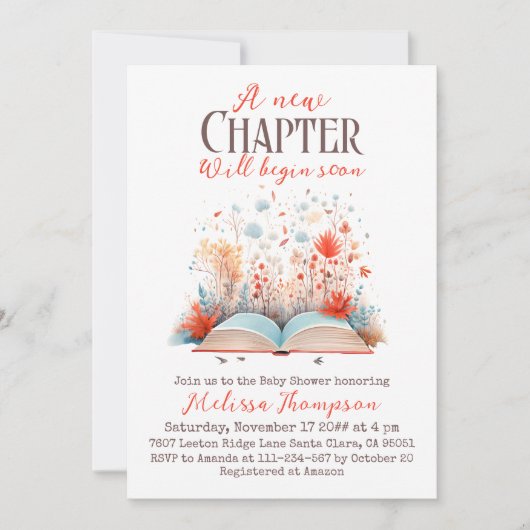 Nieuw hoofdstuk begint binnenkort Storybook Baby s Kaart (Voorkant)