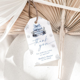 Nieuw Hoofdstuk Begint Blauwe Boog Winter Baby Sho Cadeaulabel