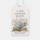 Nieuw hoofdstuk Begint Boek Baby shower Gift Label Cadeaulabel (Achterkant)