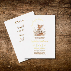 Nieuw hoofdstuk begint boek Baby shower QR-code Folie Uitnodiging