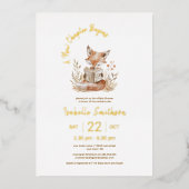 Nieuw hoofdstuk begint boek Baby shower QR-code Folie Uitnodiging (Voorkant)