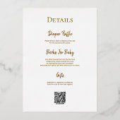 Nieuw hoofdstuk begint boek Baby shower QR-code Folie Uitnodiging (Achterkant)