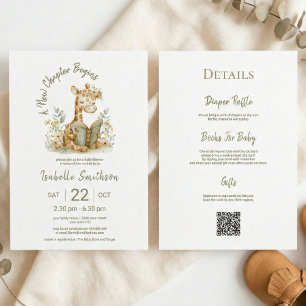 Nieuw hoofdstuk begint boek Baby shower QR-code Kaart