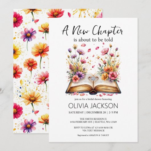 Nieuw hoofdstuk begint boek en ring Vrijgezellenfe Kaart (Voorkant / Achterkant)