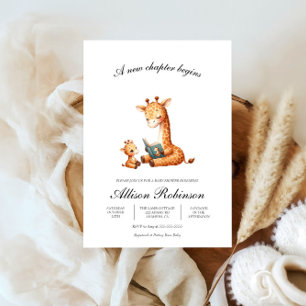 Nieuw hoofdstuk begint Boek thema Giraffe baby sho Kaart