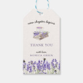 Nieuw hoofdstuk begint boeken Lavendel Meisje Baby Cadeaulabel (Voorkant)