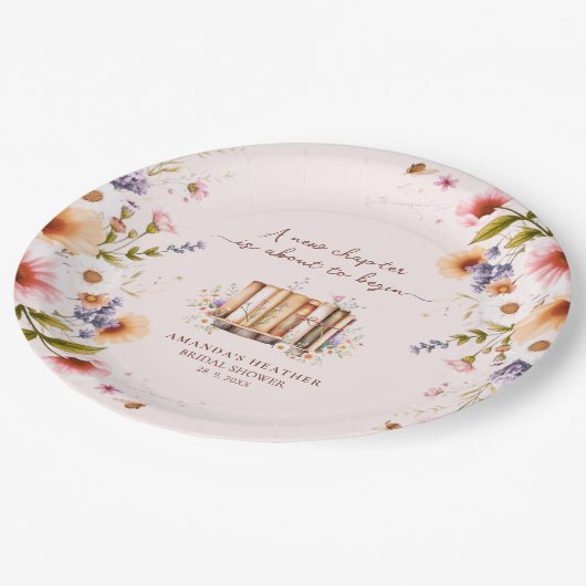 Nieuw Hoofdstuk Begint Bruidsmeisjes Borrel Feestj Papieren Bordje (Gekanteld)