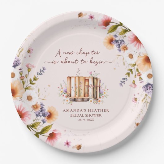Nieuw Hoofdstuk Begint Bruidsmeisjes Borrel Feestj Papieren Bordje (Voorkant)
