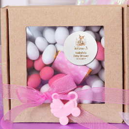 Nieuw hoofdstuk begint Fox Storybook-Baby shower Ronde Sticker